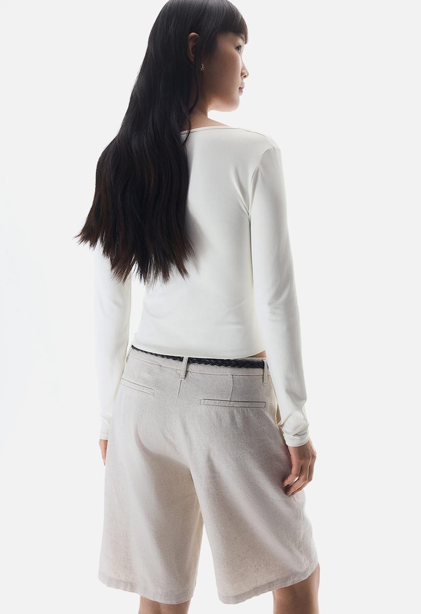 H&M - Gathered cut-out top - cream
