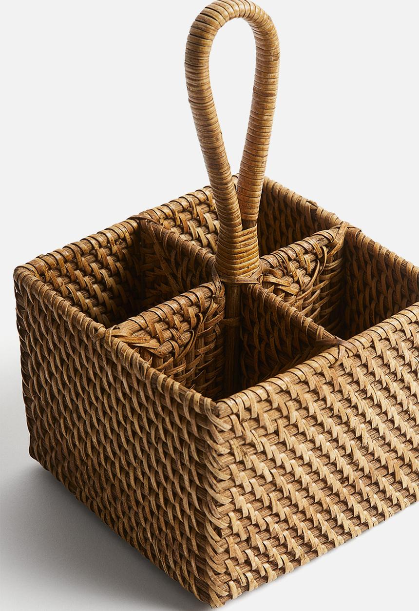 H&M - Rattan cutlery basket - beige