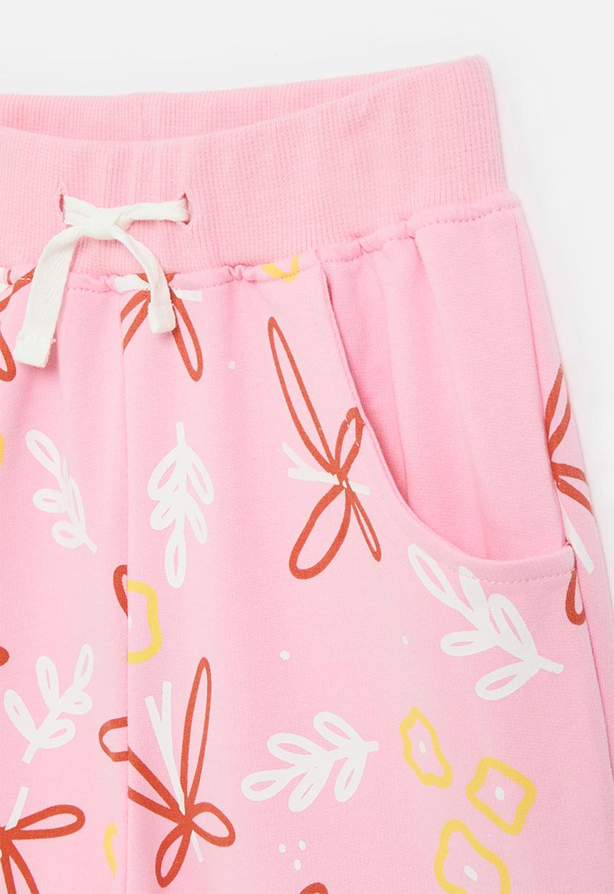 Pop Candy - Printed sweatshorts with curved inset pockets - pink/multi