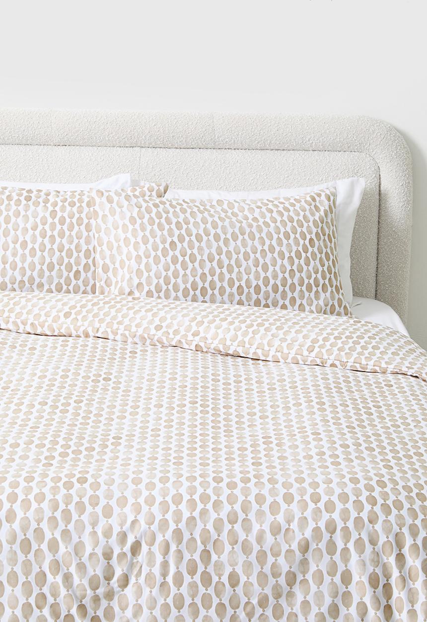 Sixth Floor - Watercolour Geo Super Soft Duvet Set - Natural