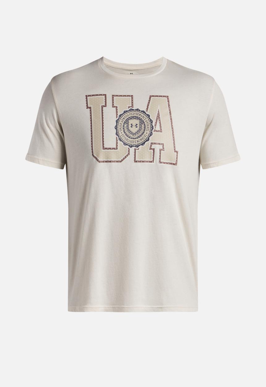 Under Armour - Ua college crest logo ss - stone/sierra taupe