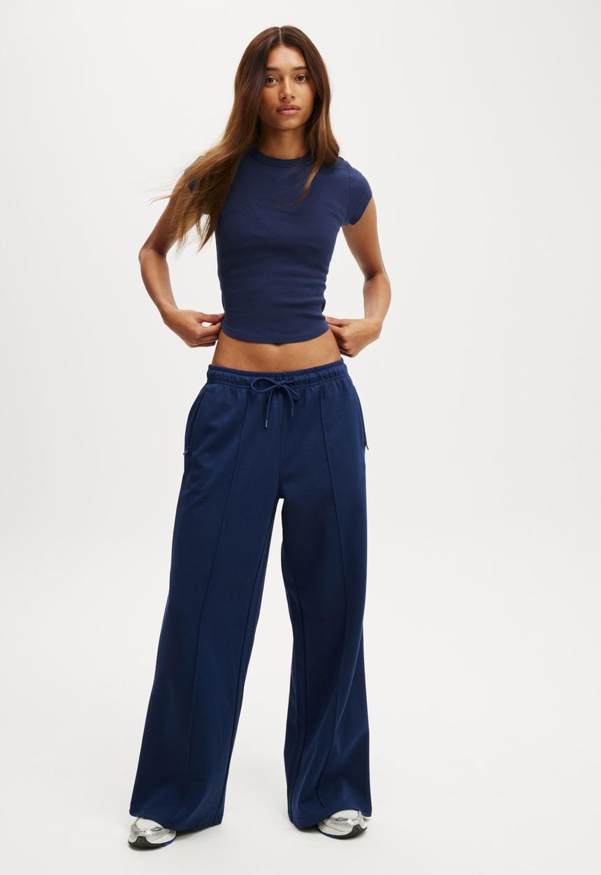 パンツ  retro track pants Wide Leg Retro Track Pant - Heritage Blue