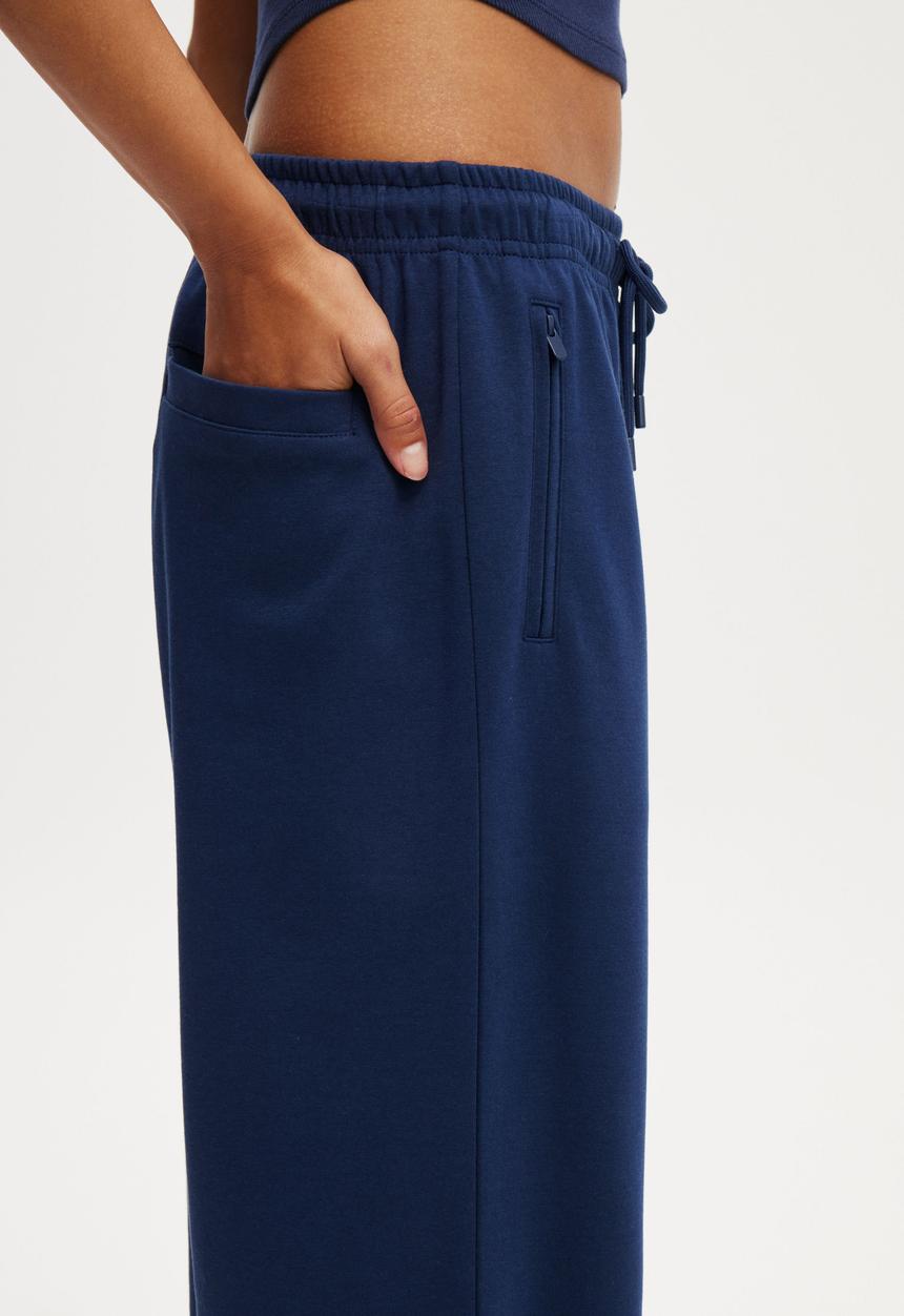 Wide Leg Retro Track Pant - Heritage Blue