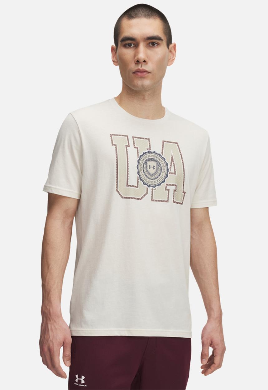 Under Armour - Ua college crest logo ss - stone/sierra taupe