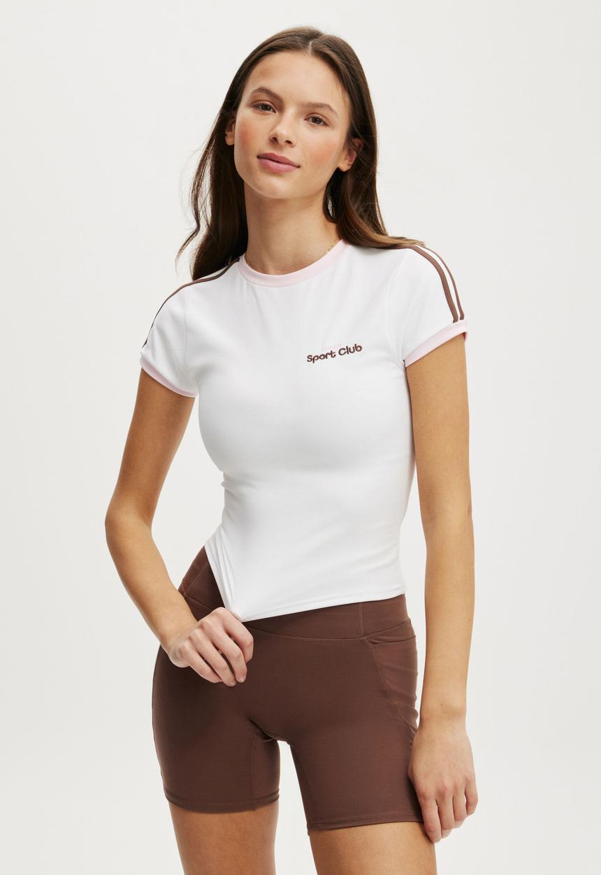 Cotton On - Ultra Soft Fitted Retro Ringer Tee - White