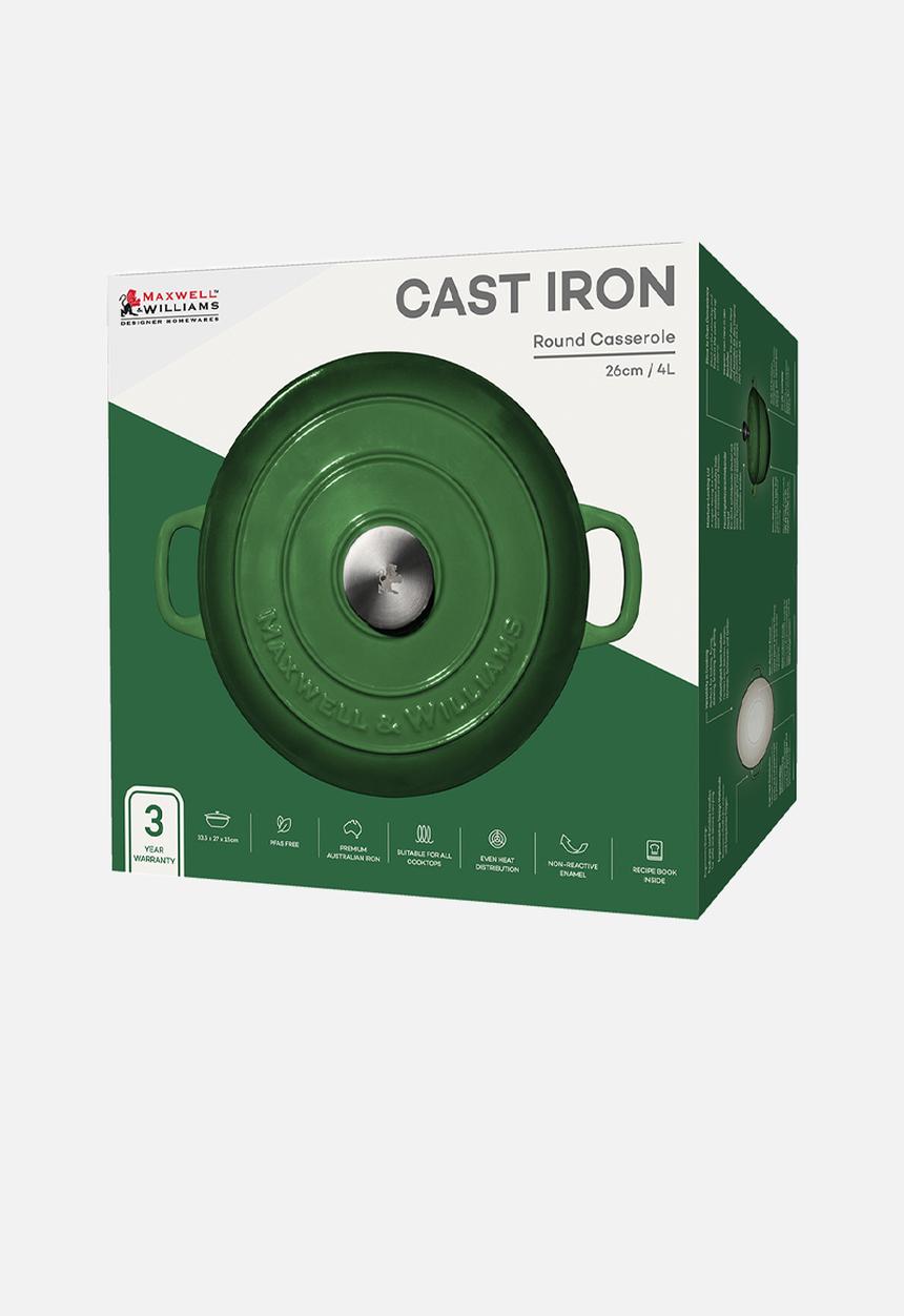 Maxwell & Williams - MW Cast Iron Round Casserole English Racing - Green 