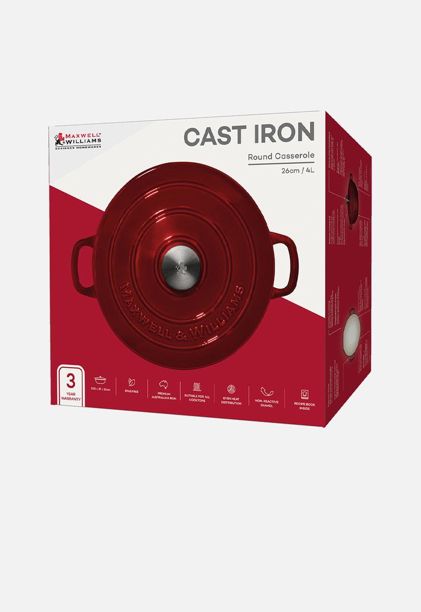 Maxwell & Williams - MW Cast Iron Round Casserole - Merlot