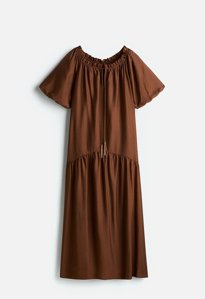 H&M - Drawstring-detail dress - brown