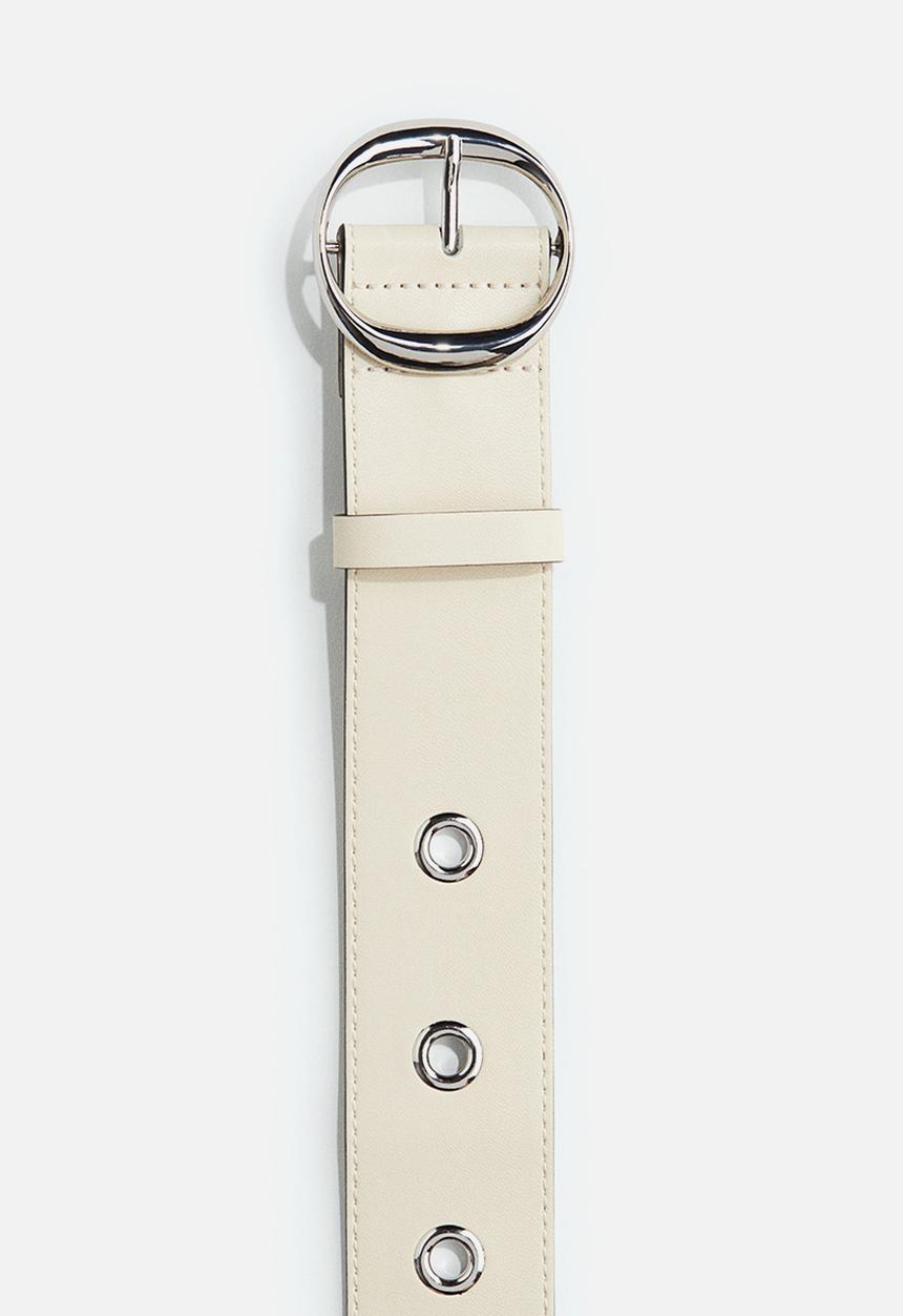 H&M - Eyelet belt - cream