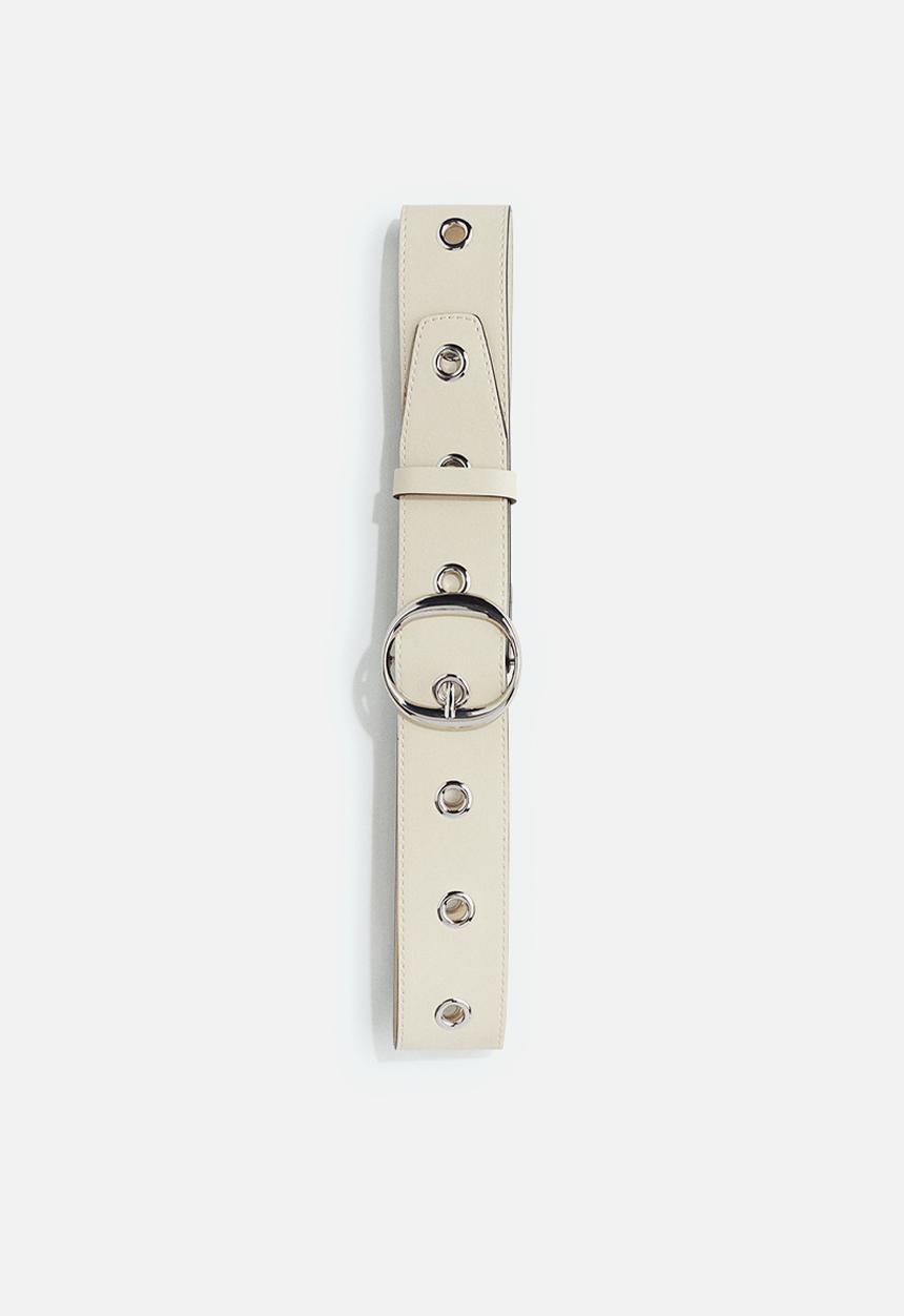 H&M - Eyelet belt - cream