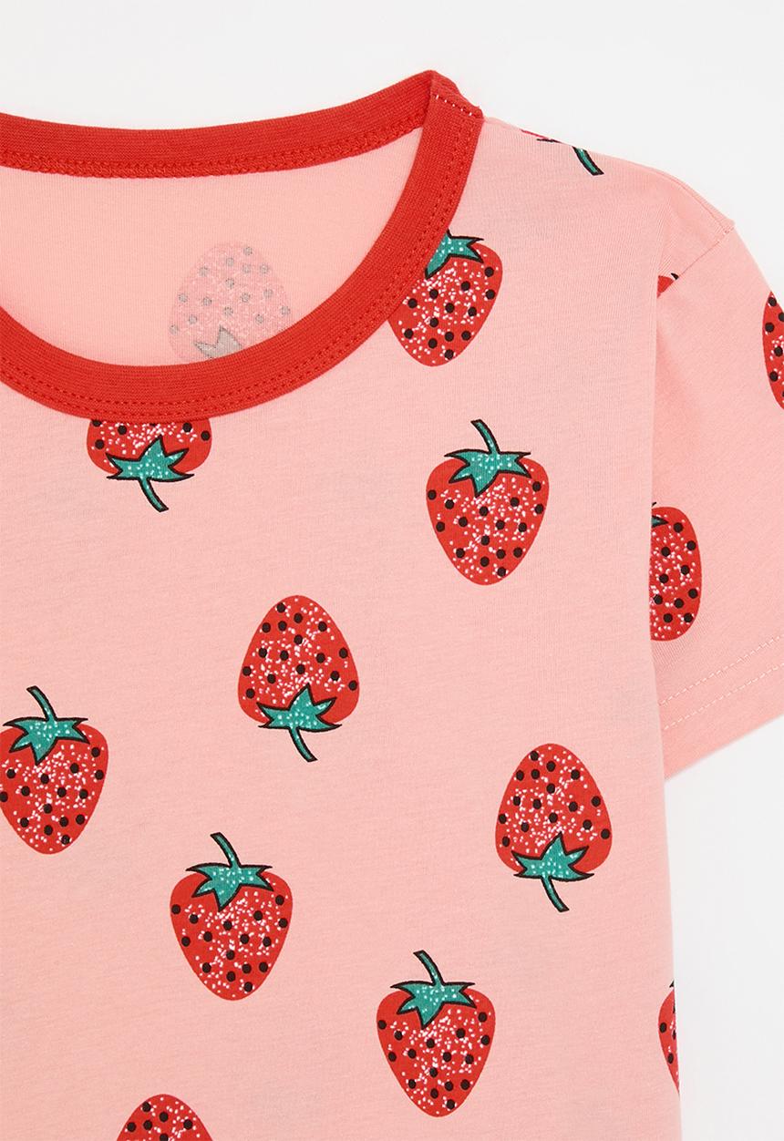 Pop Candy - Strawberry printed tee - pink/red
