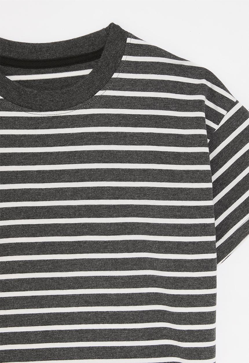 Pop Candy - Striped tee - grey