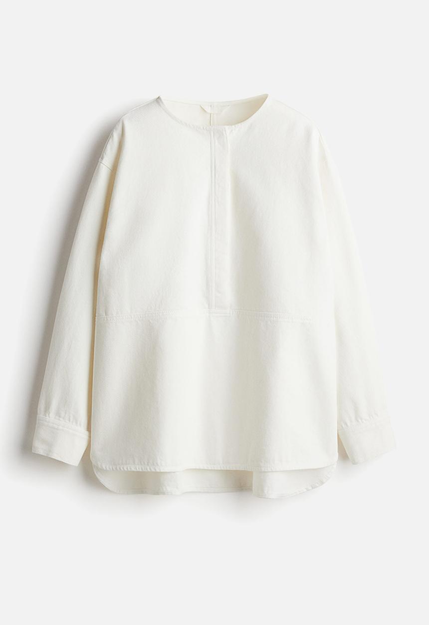 H&M - Popover twill blouse - white