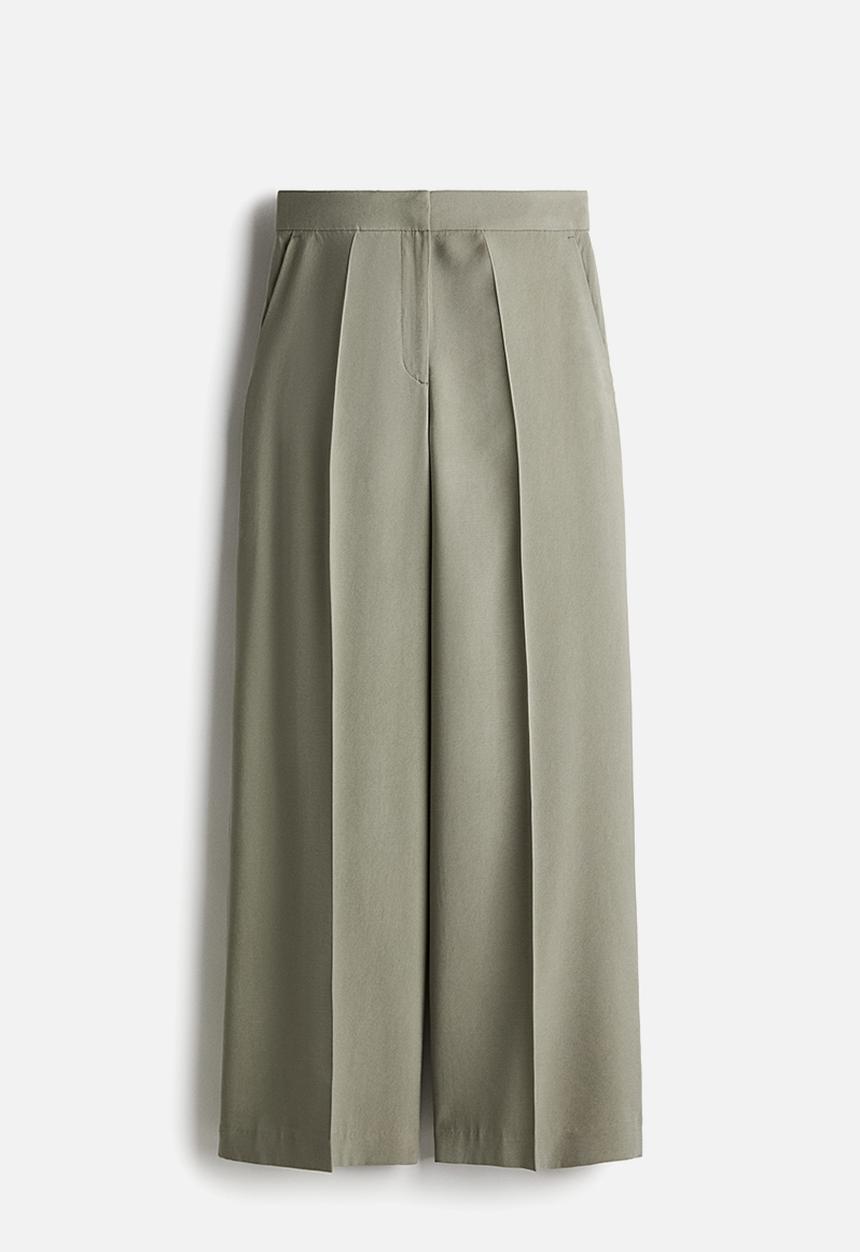 H&M - Wide trousers - khaki green