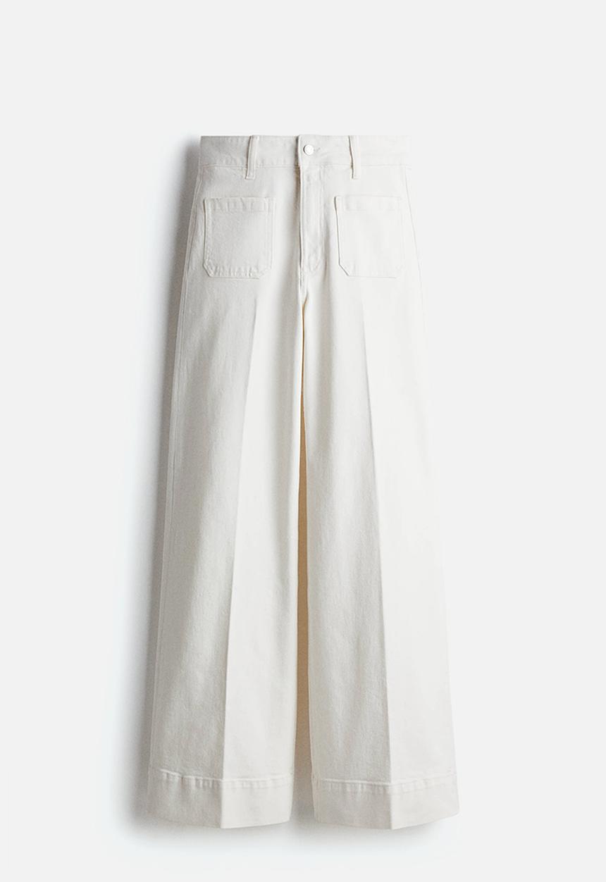 H&M - Wide high jeans - white