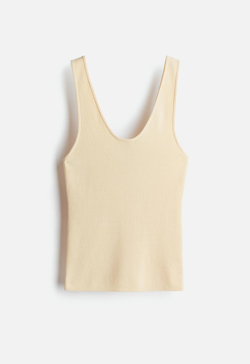 H&M - Knitted vest top - light yellow
