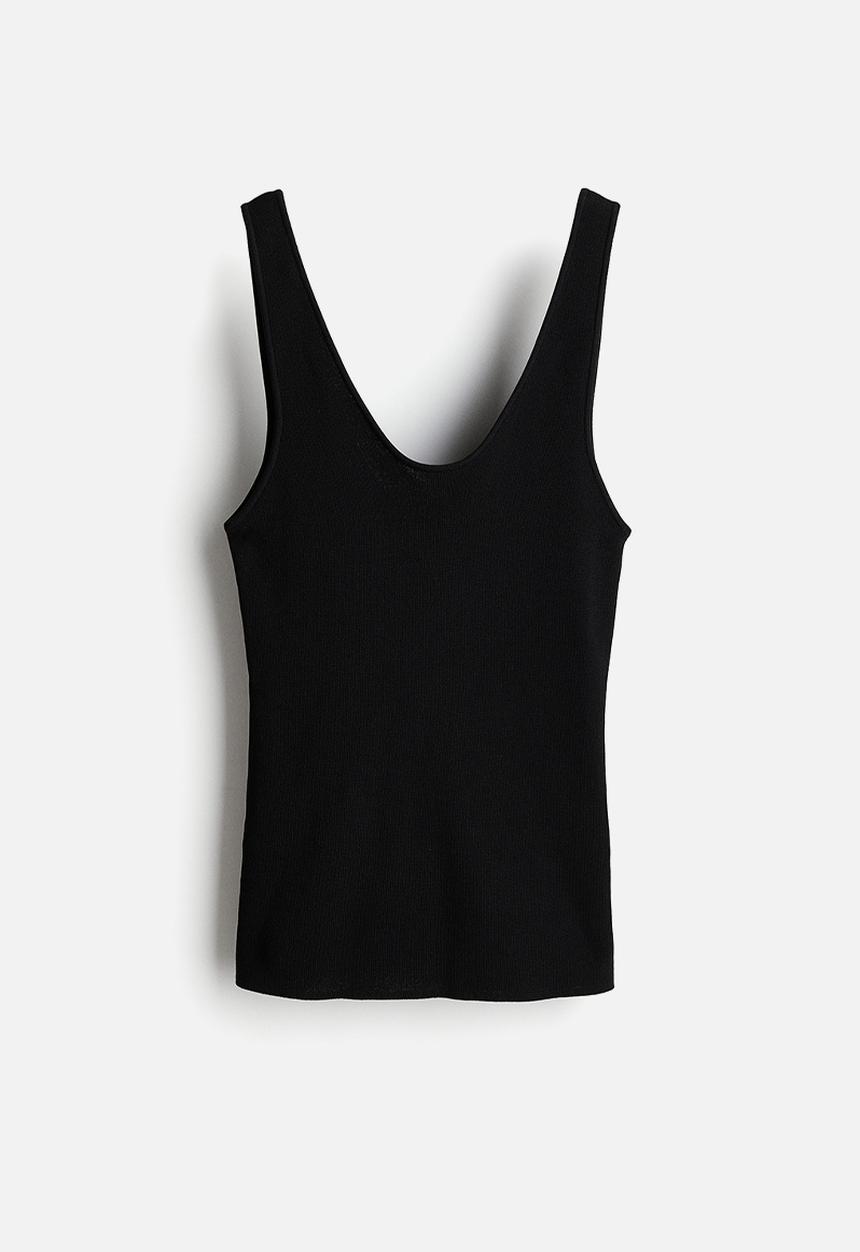 H&M - Knitted vest top - black