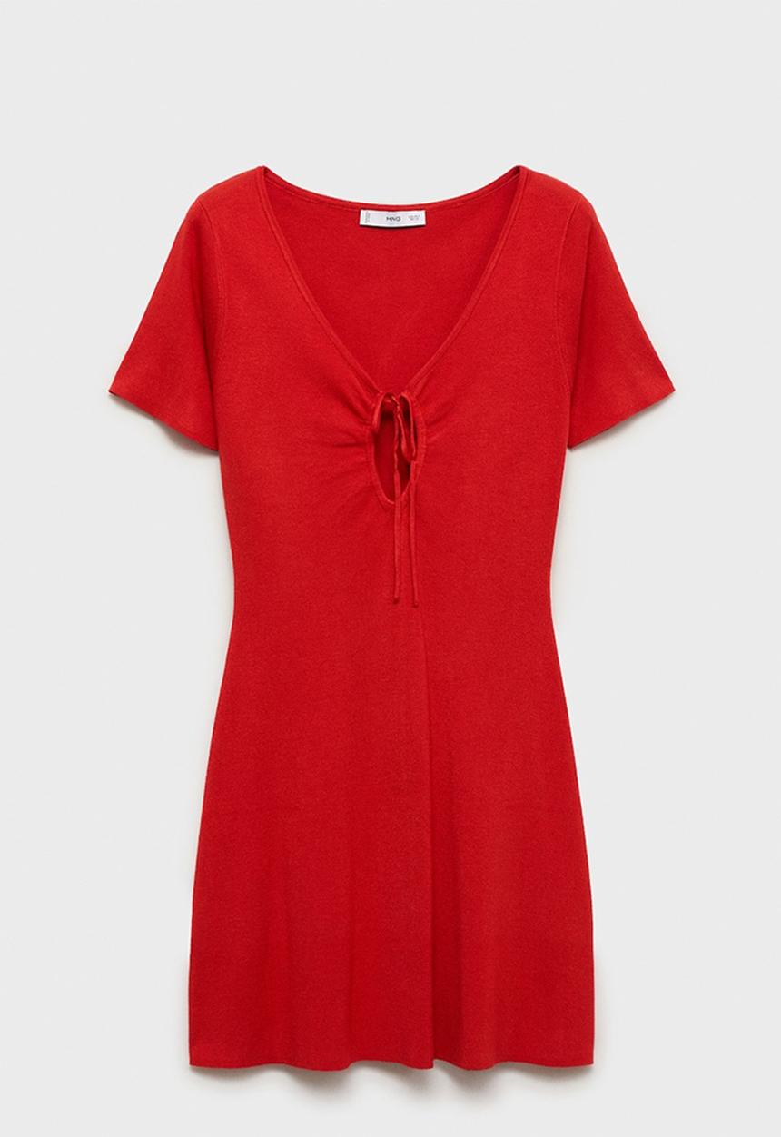 MANGO - Dress Foradada - Red