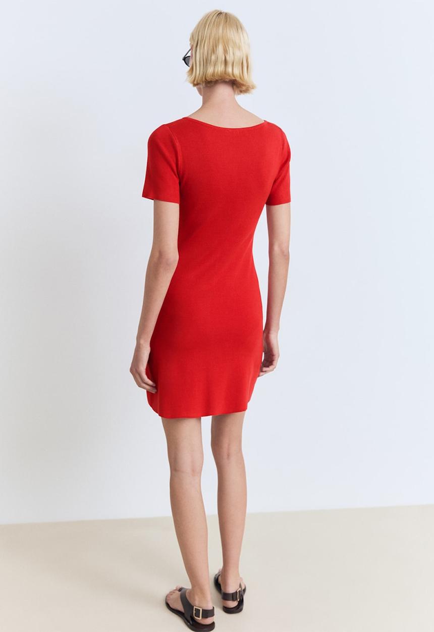 MANGO - Dress Foradada - Red