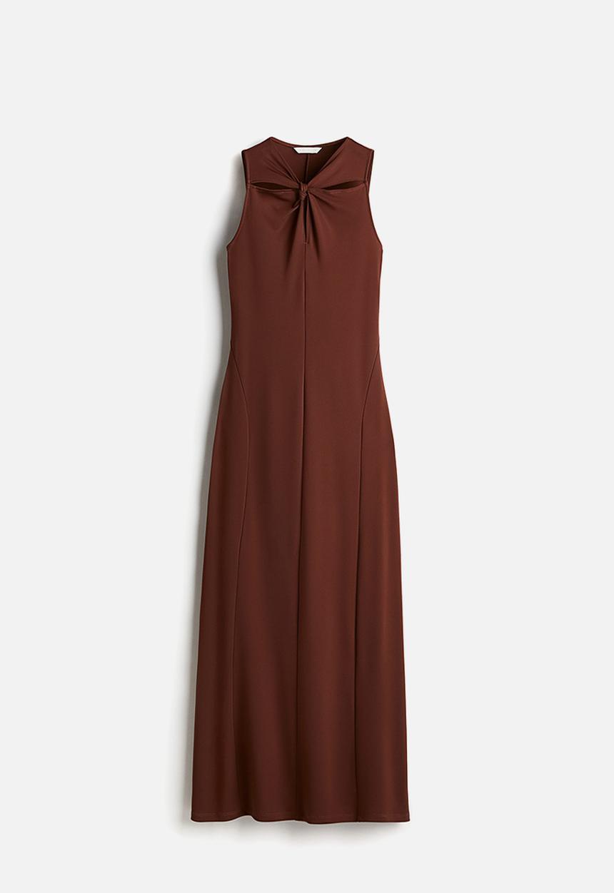 H&M - Knot-detail dress - dark brown