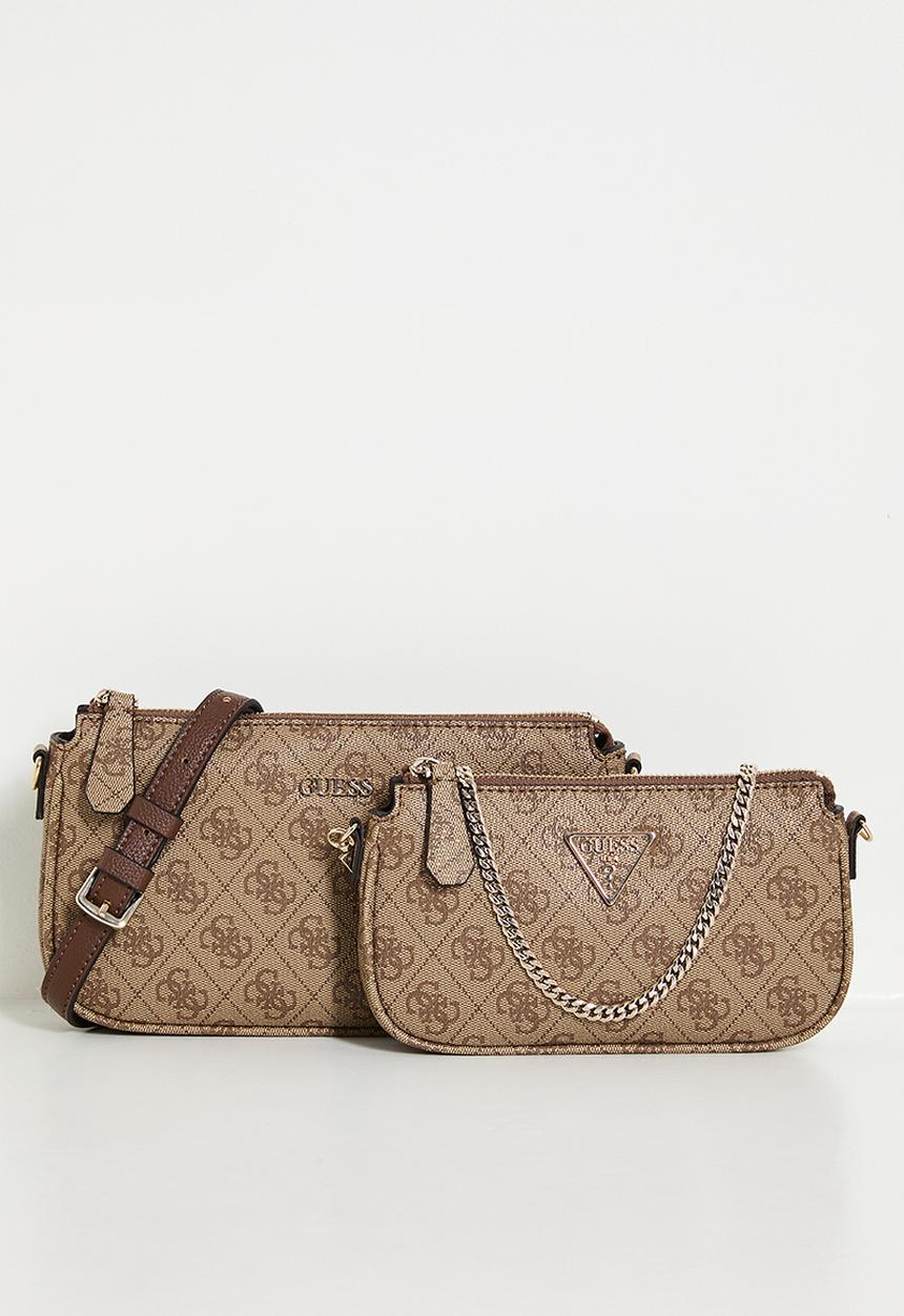 GUESS - Noelle Dbl Pouch Crossbody Bag - Brown
