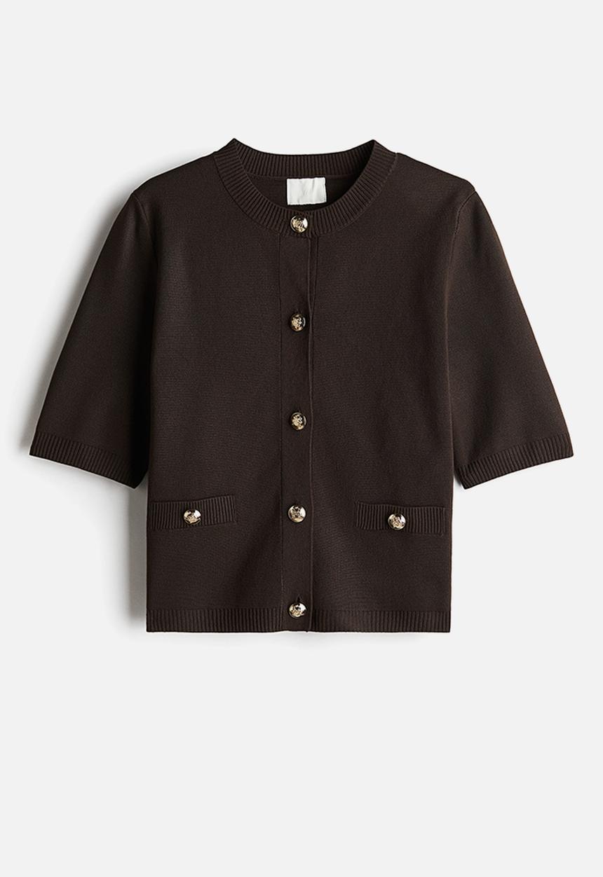 H&M - Fine-knit cardigan - dark brown