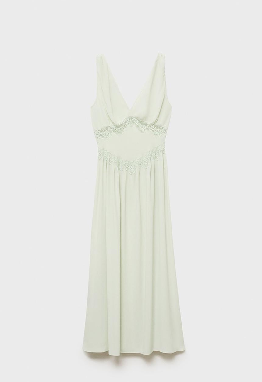 MANGO - Dress Greta - Light Pastel Green