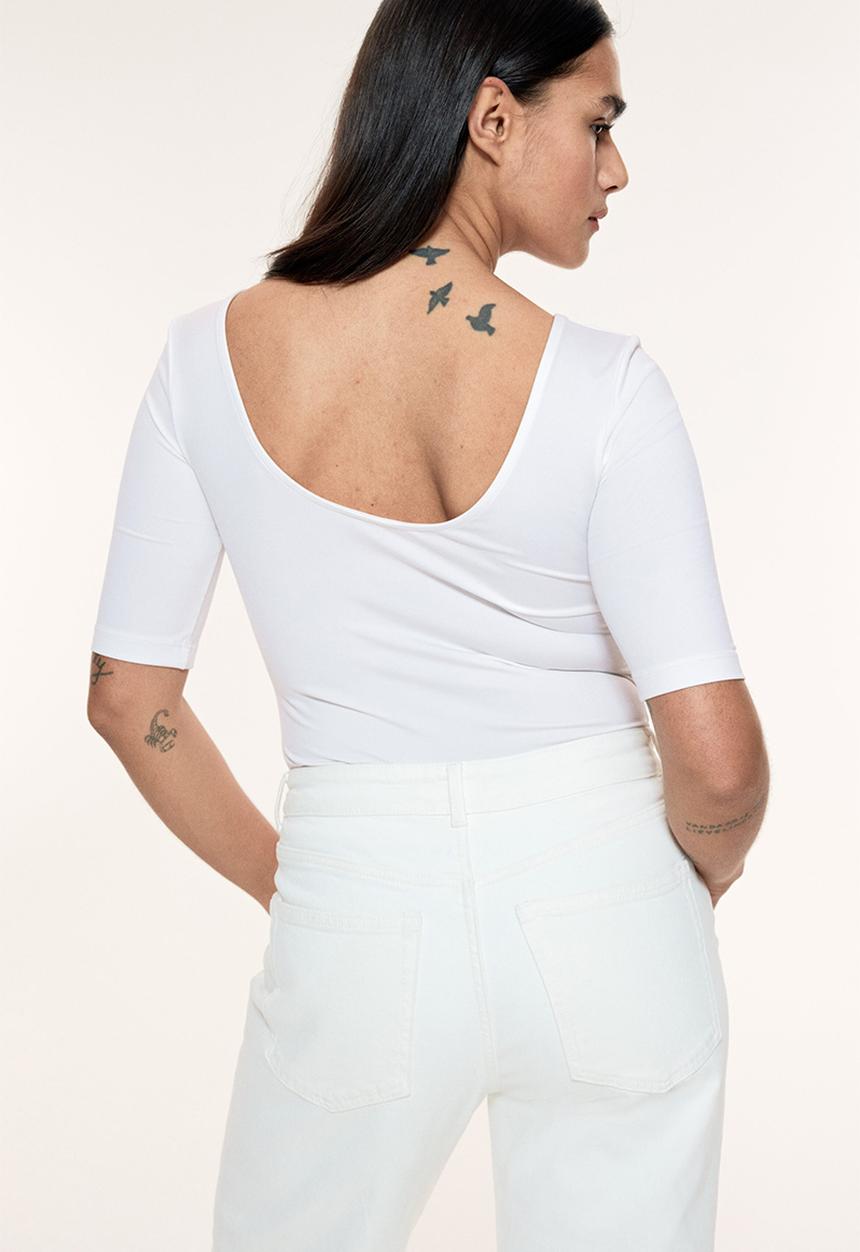 H&M - Ballerina-neckline top - white