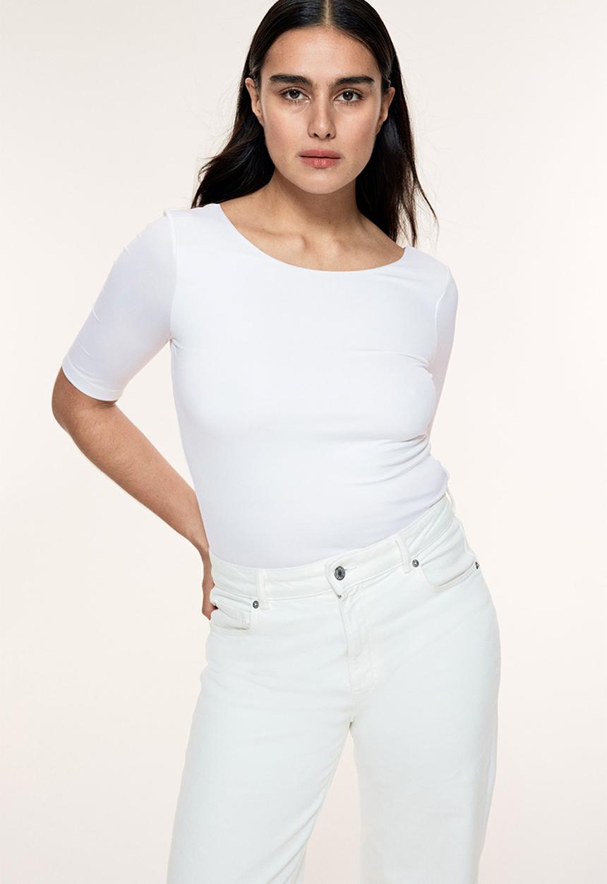 H&M - Ballerina-neckline top - white