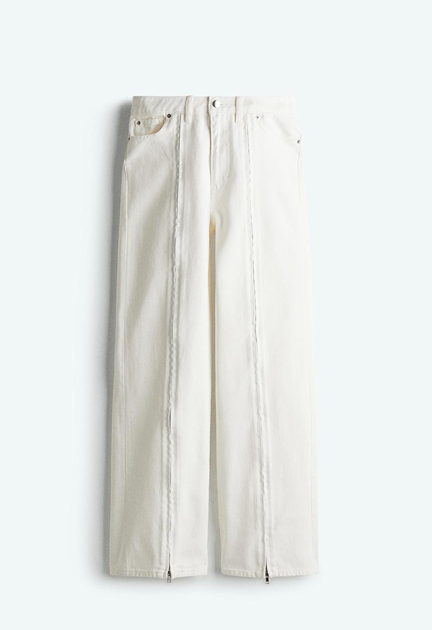 H&M - Zip-front jeans - white