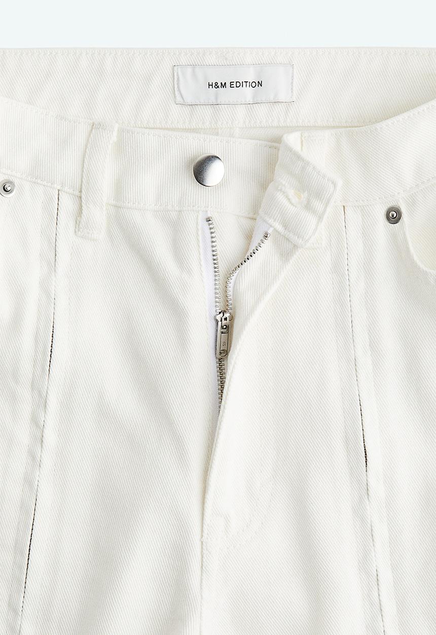 H&M - Zip-front jeans - white