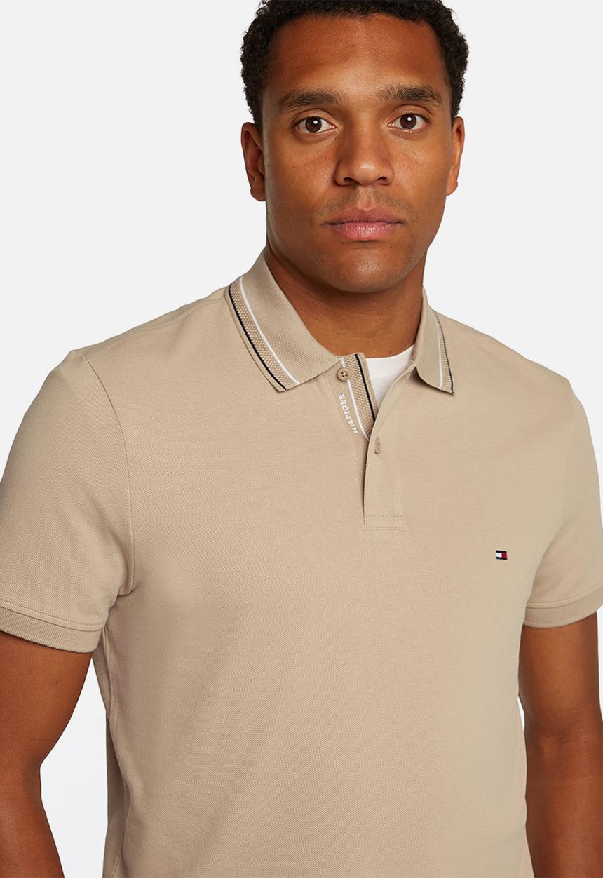 Tommy Hilfiger - Placket Interest Reg Polo-Sandalwood