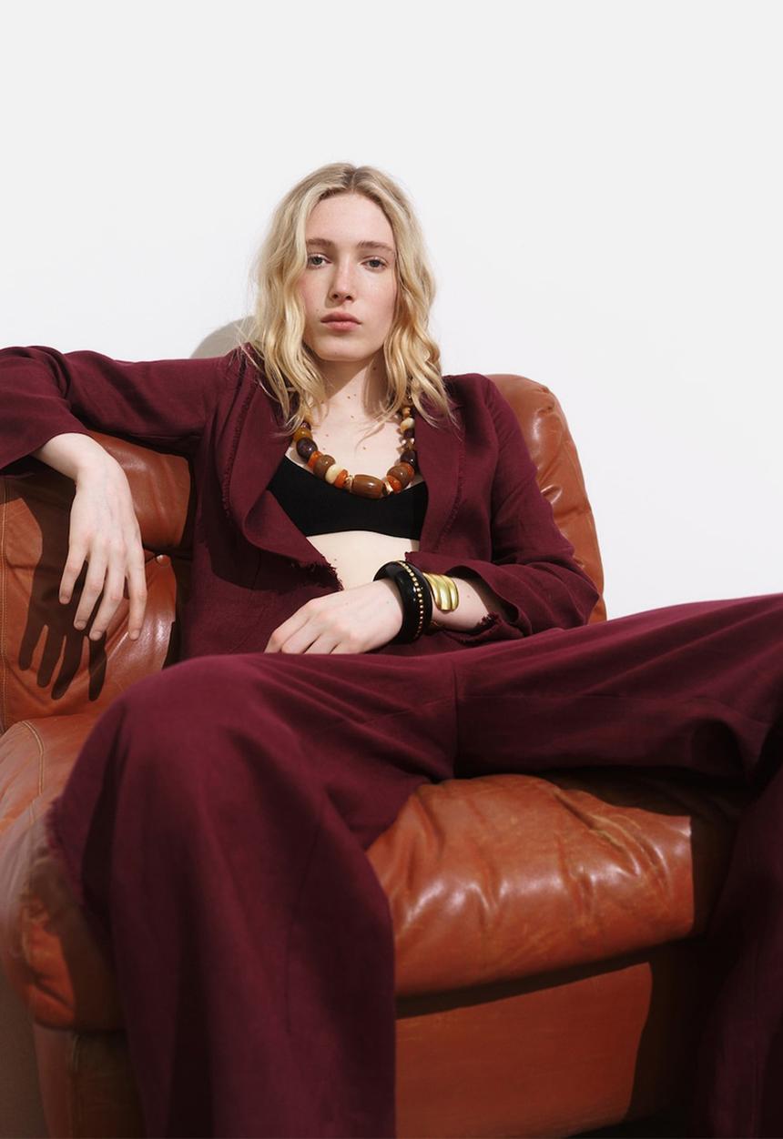 MANGO - Blazer Tarida - Dark Red