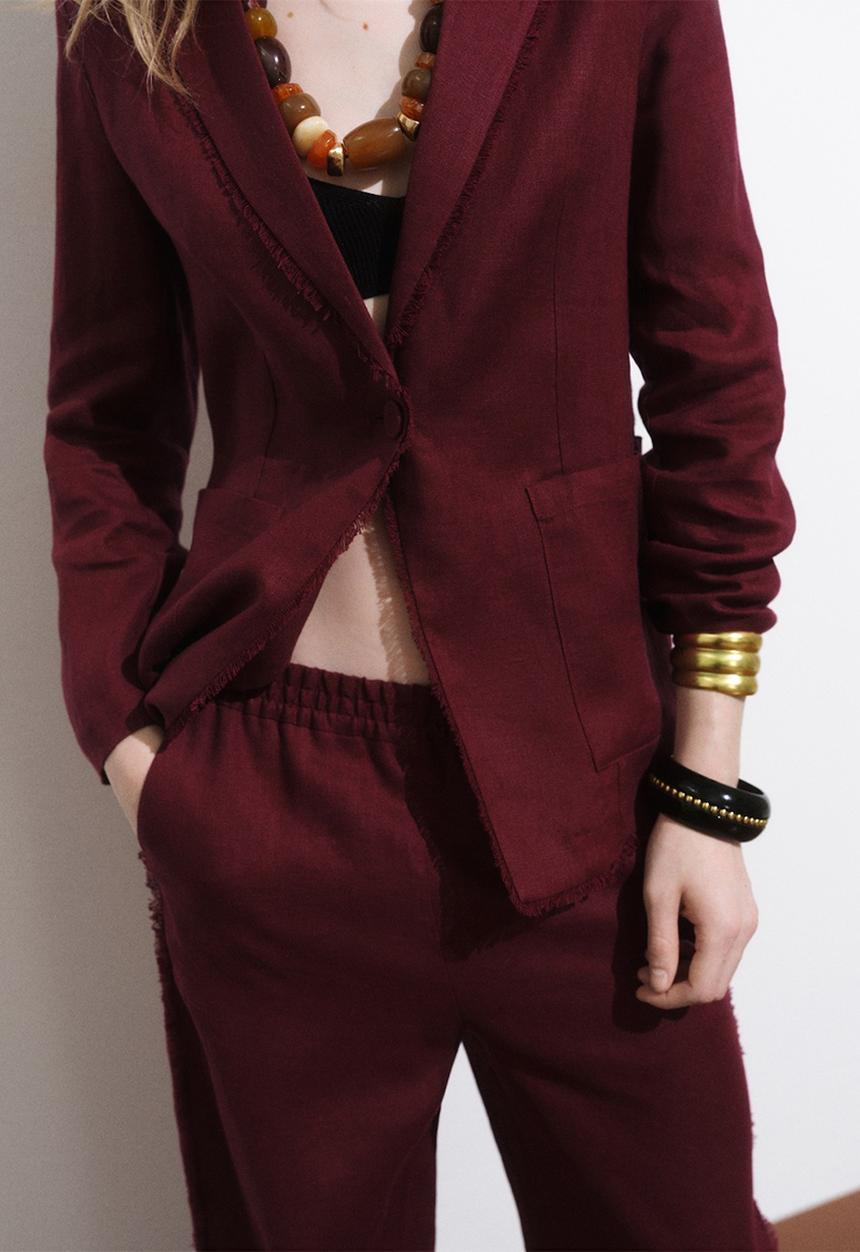 MANGO - Blazer Tarida - Dark Red