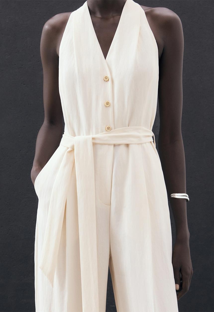 MANGO - Jumpsuit Brigit - Light Beige