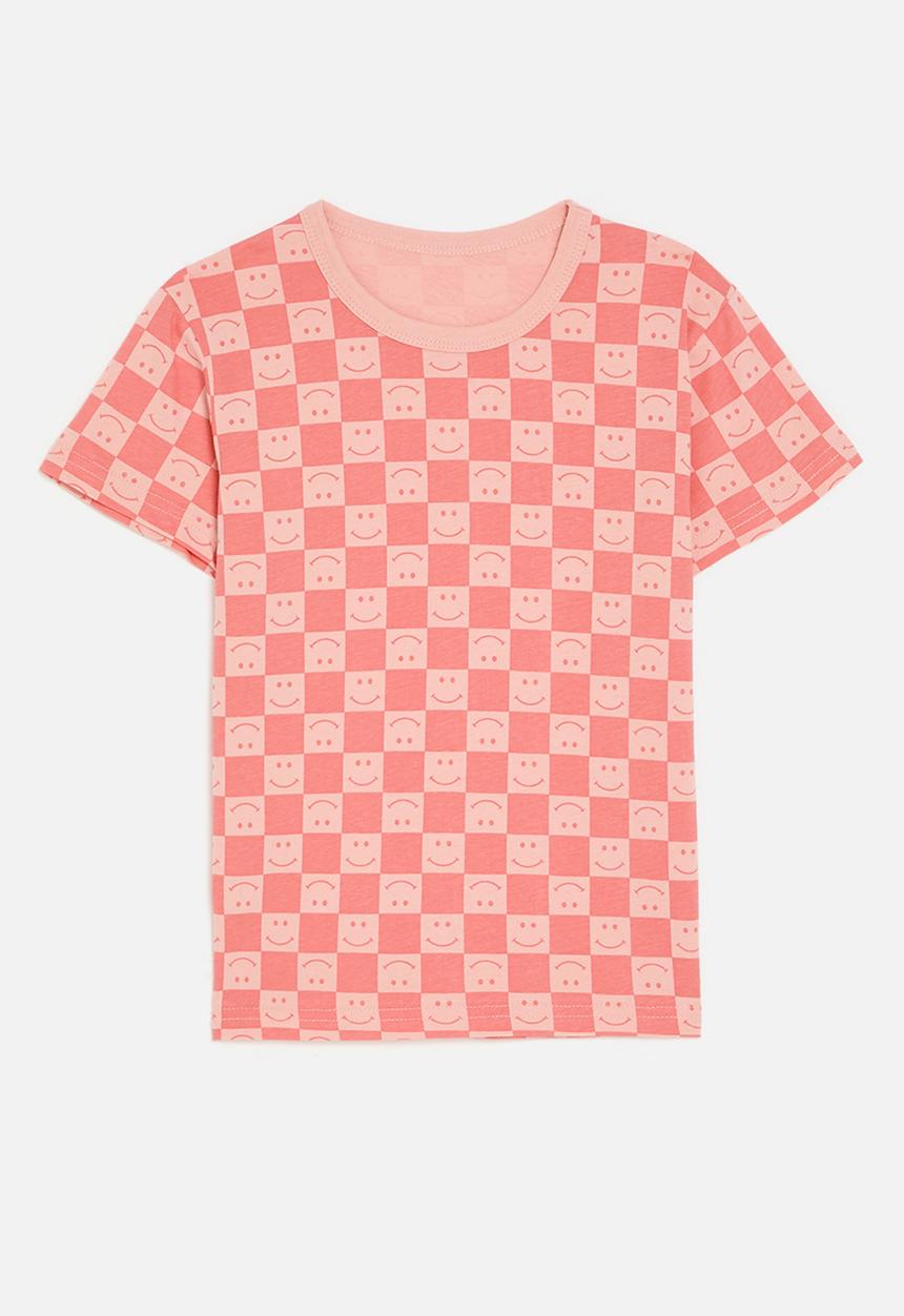 Pop Candy - Checker board tee-pink