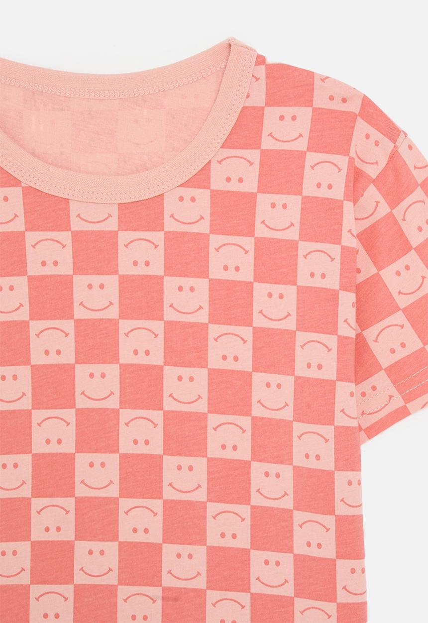 Pop Candy - Checker board tee-pink
