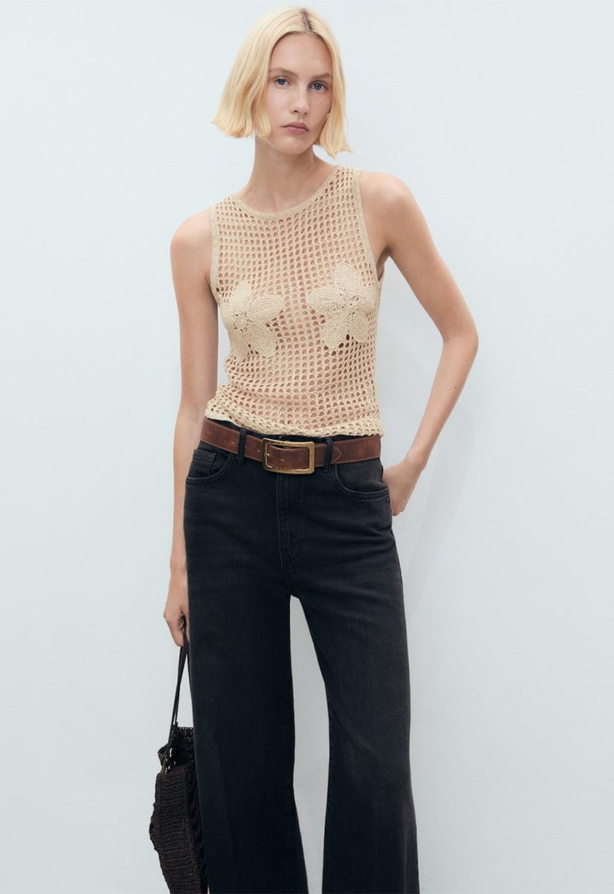 MANGO - Top Borabora - Light Pastel Gray