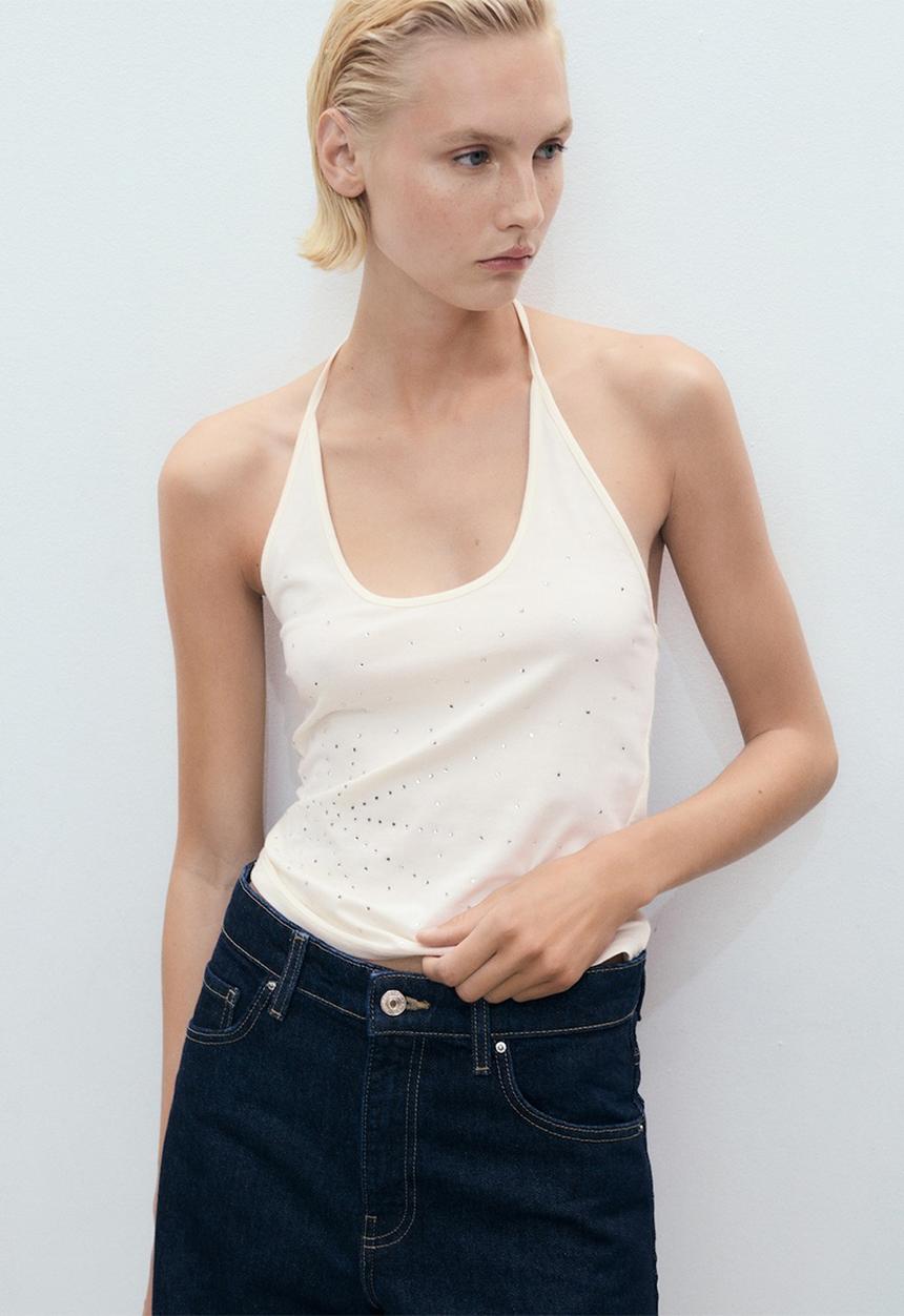 MANGO - Top Star - White