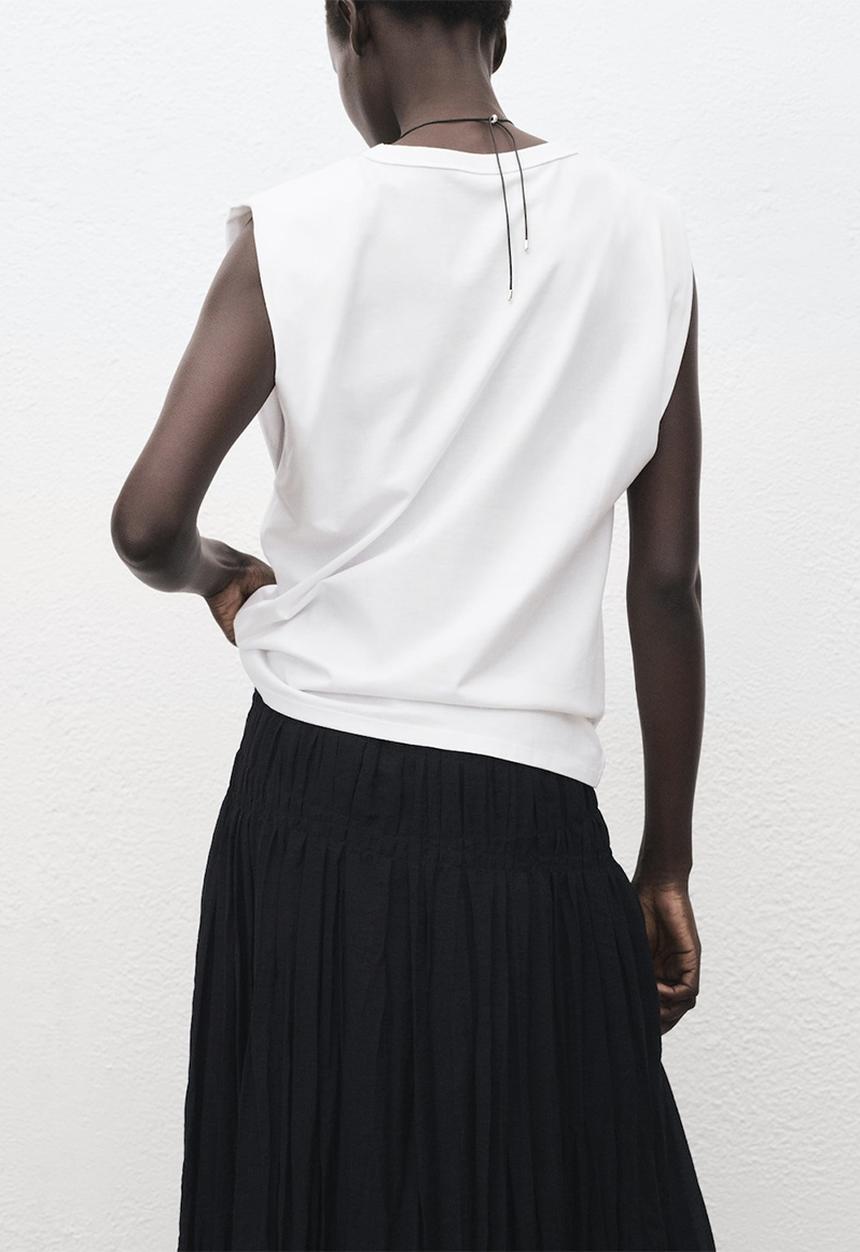 MANGO - T-Shirt Viri  -  White