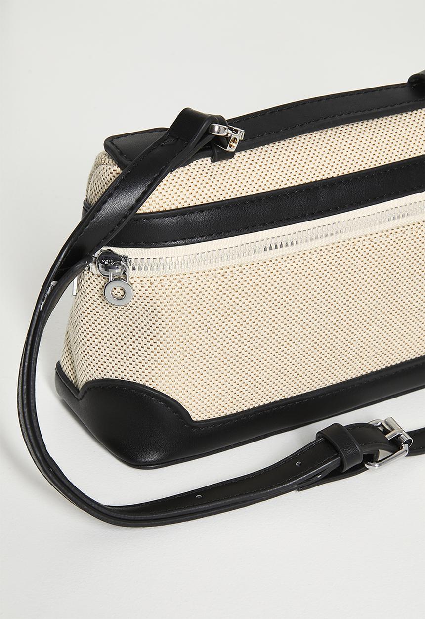 Tessa Design - Cross body canvas vanity style bag-black