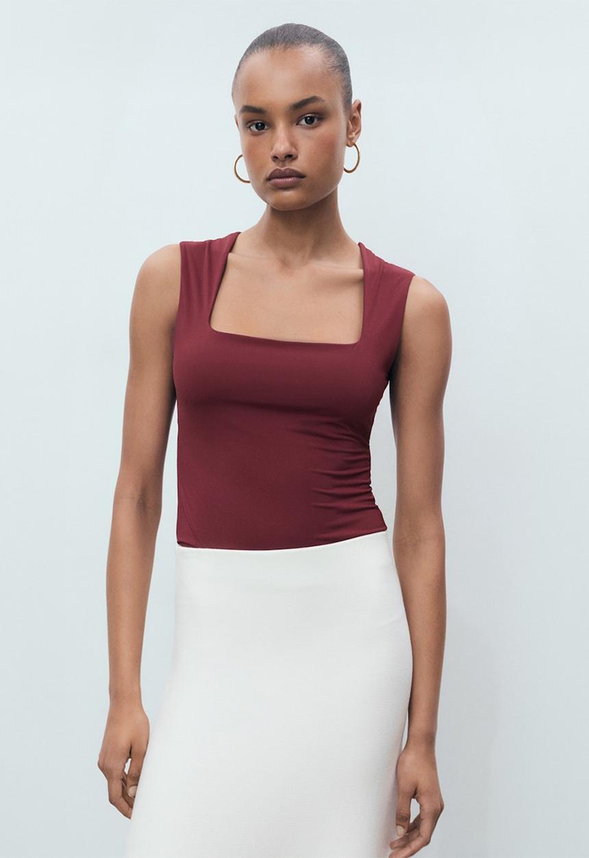MANGO - Top Rayo - Dark Red