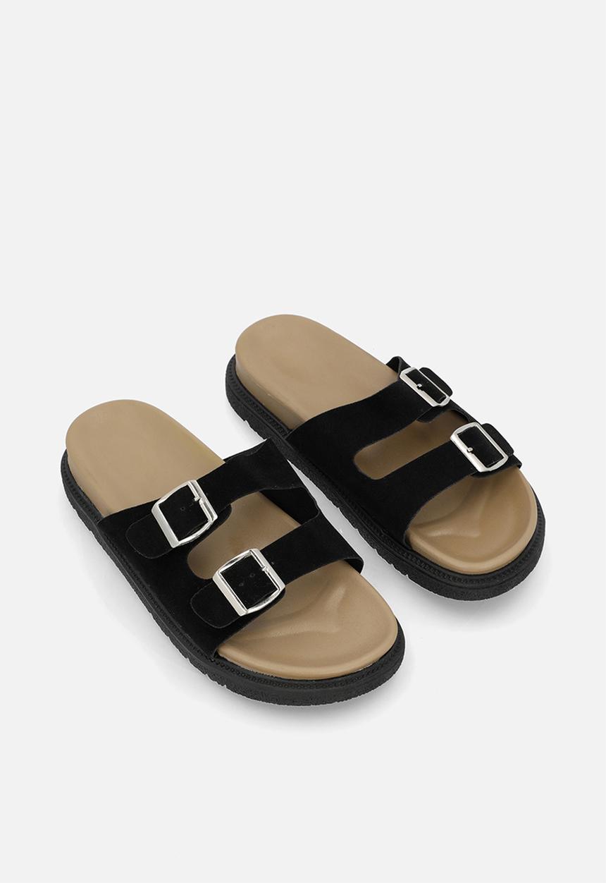 Pop Candy - Twin buckle sandals - black