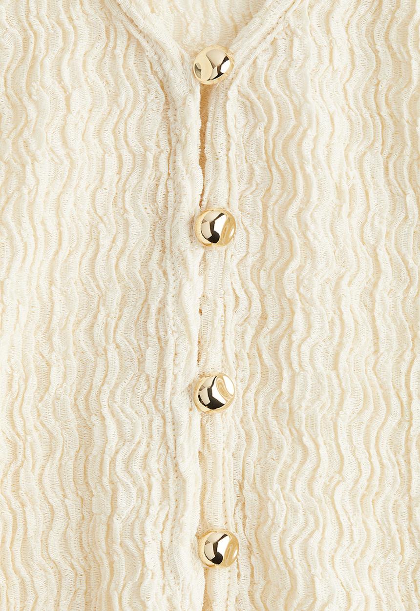 H&M - Textured jersey top - light beige