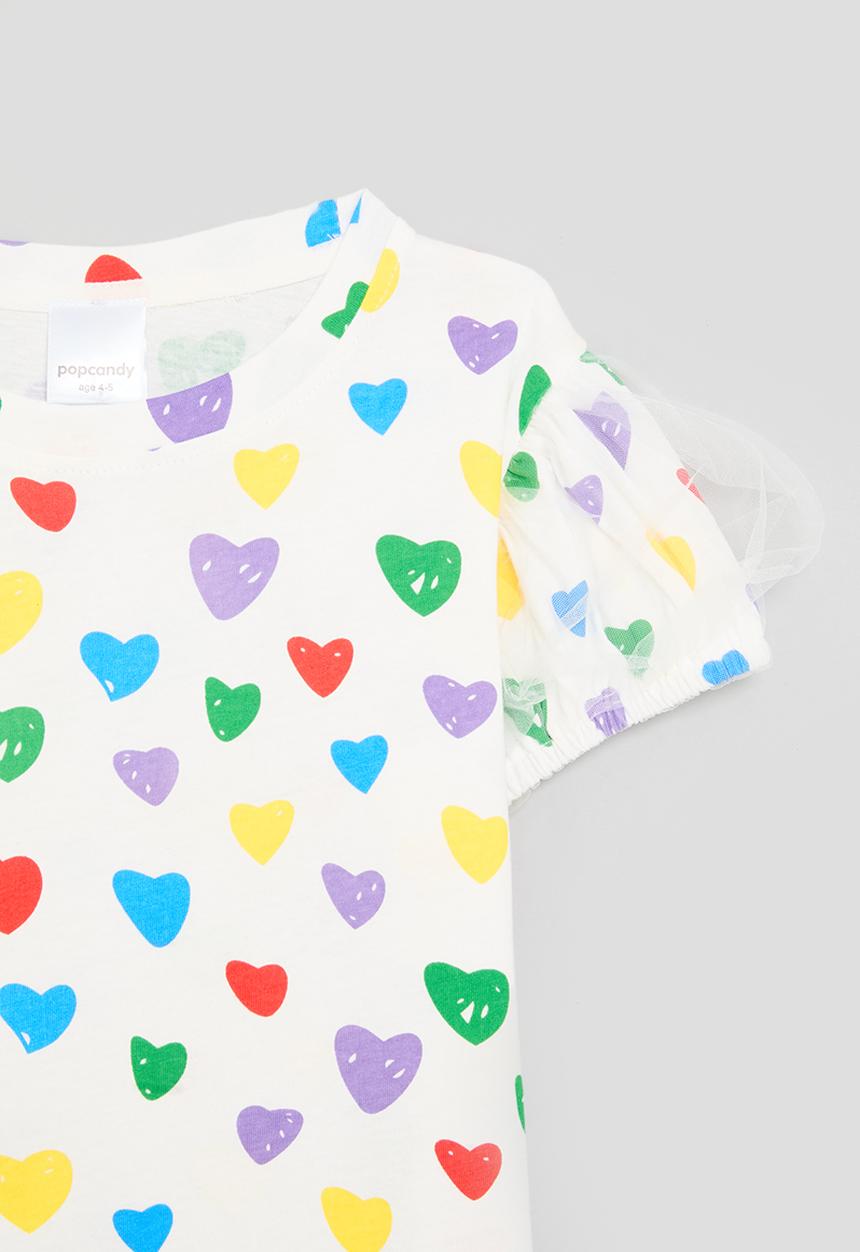 Pop Candy - Heart print tee - multi