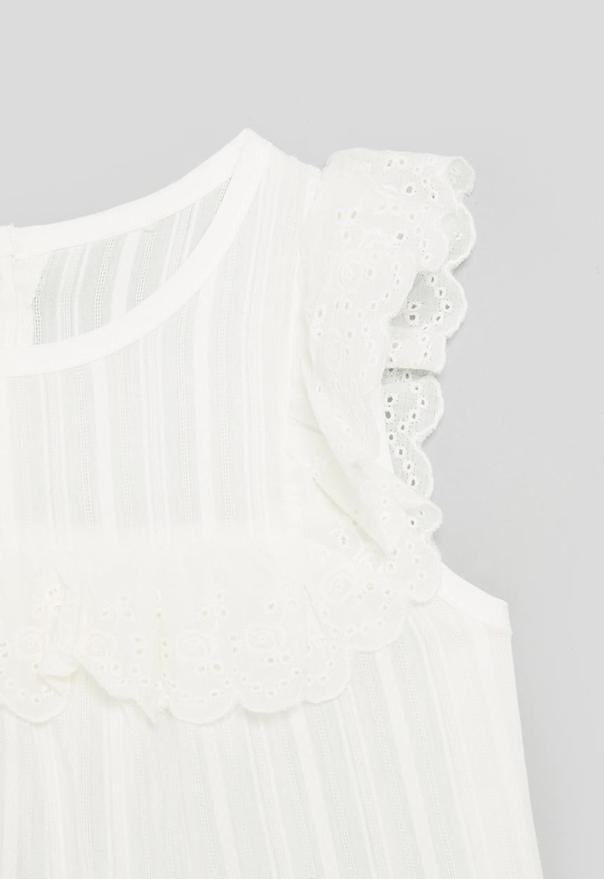 Pop Candy - Ruffle sleeeve top-white