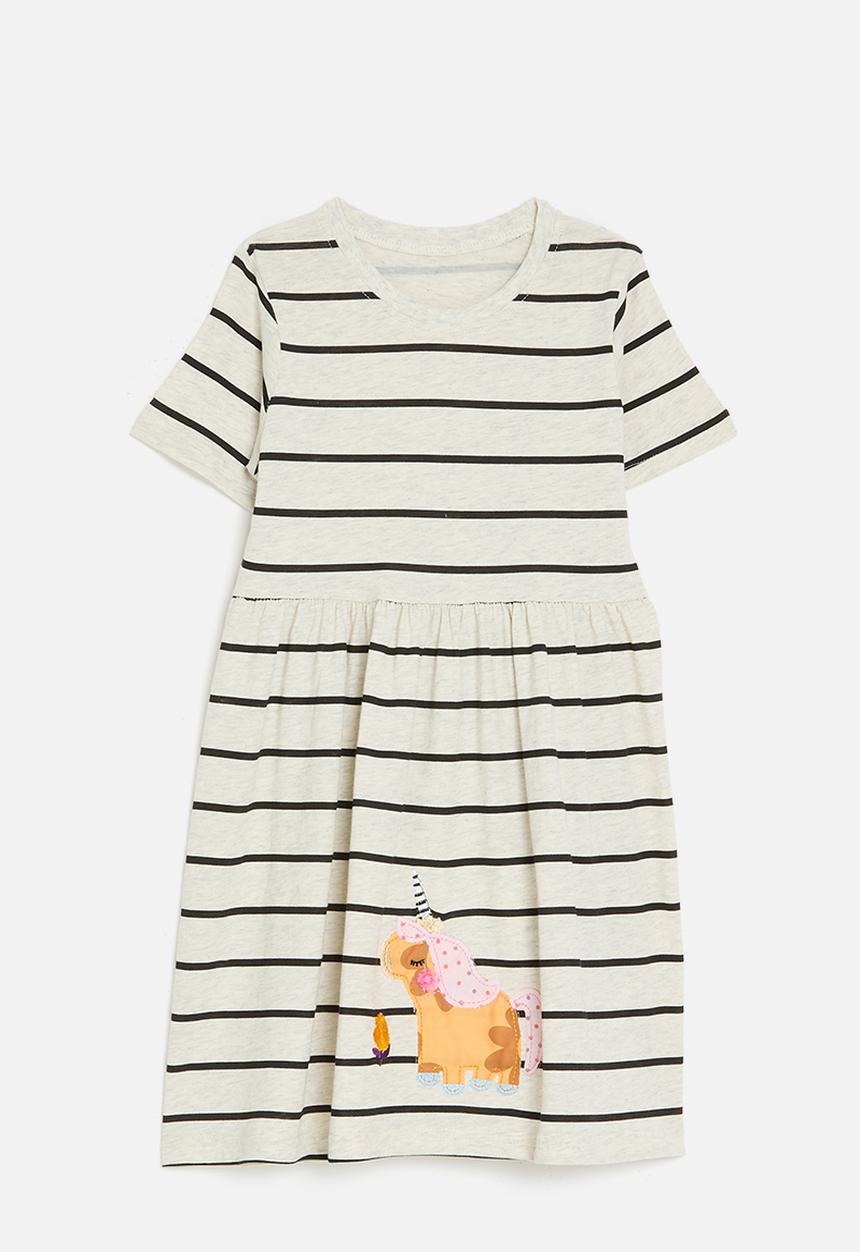 Pop Candy - Striped dress - black & ecru