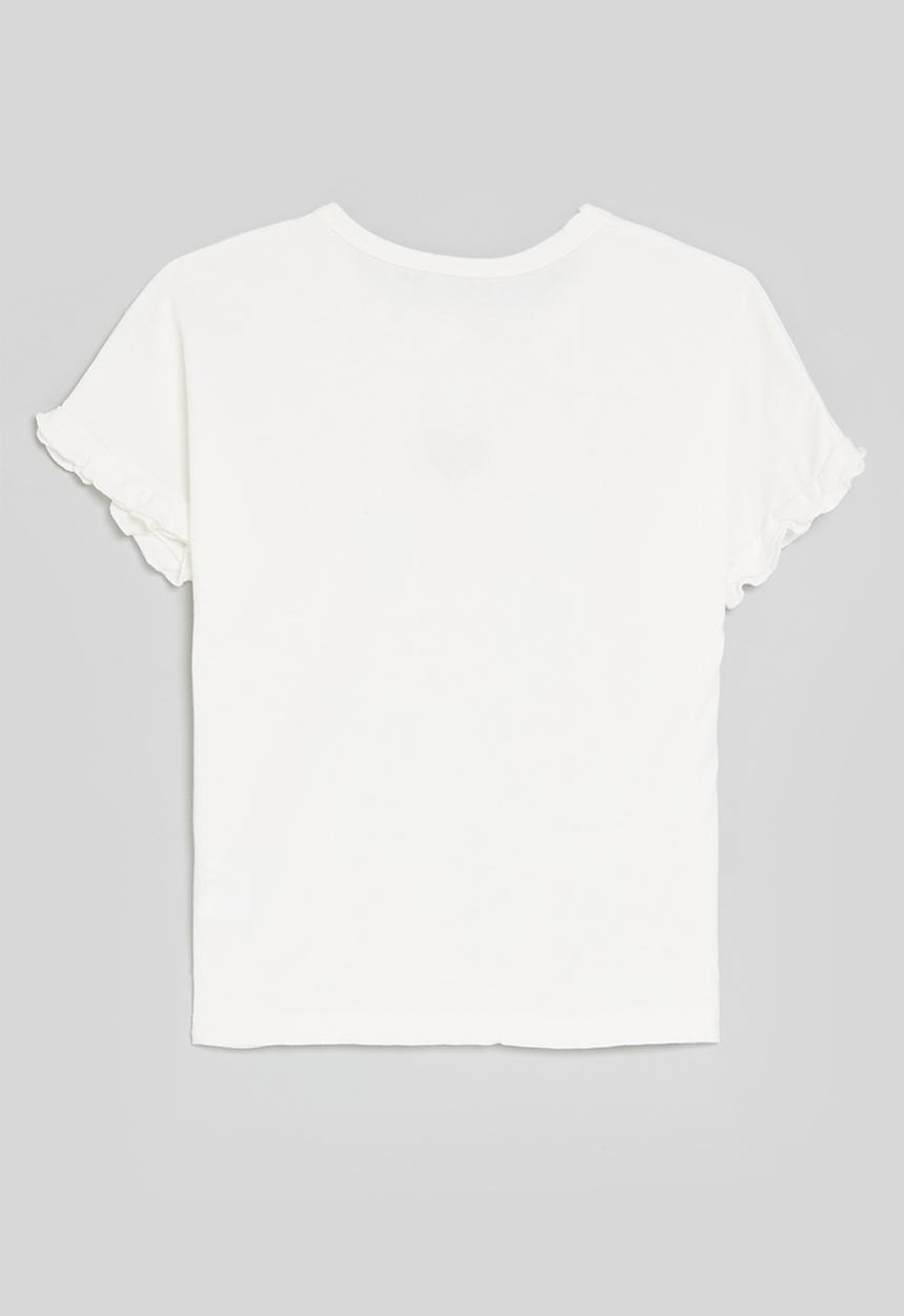 Pop Candy - Lettuce sleeve heart print tee - white