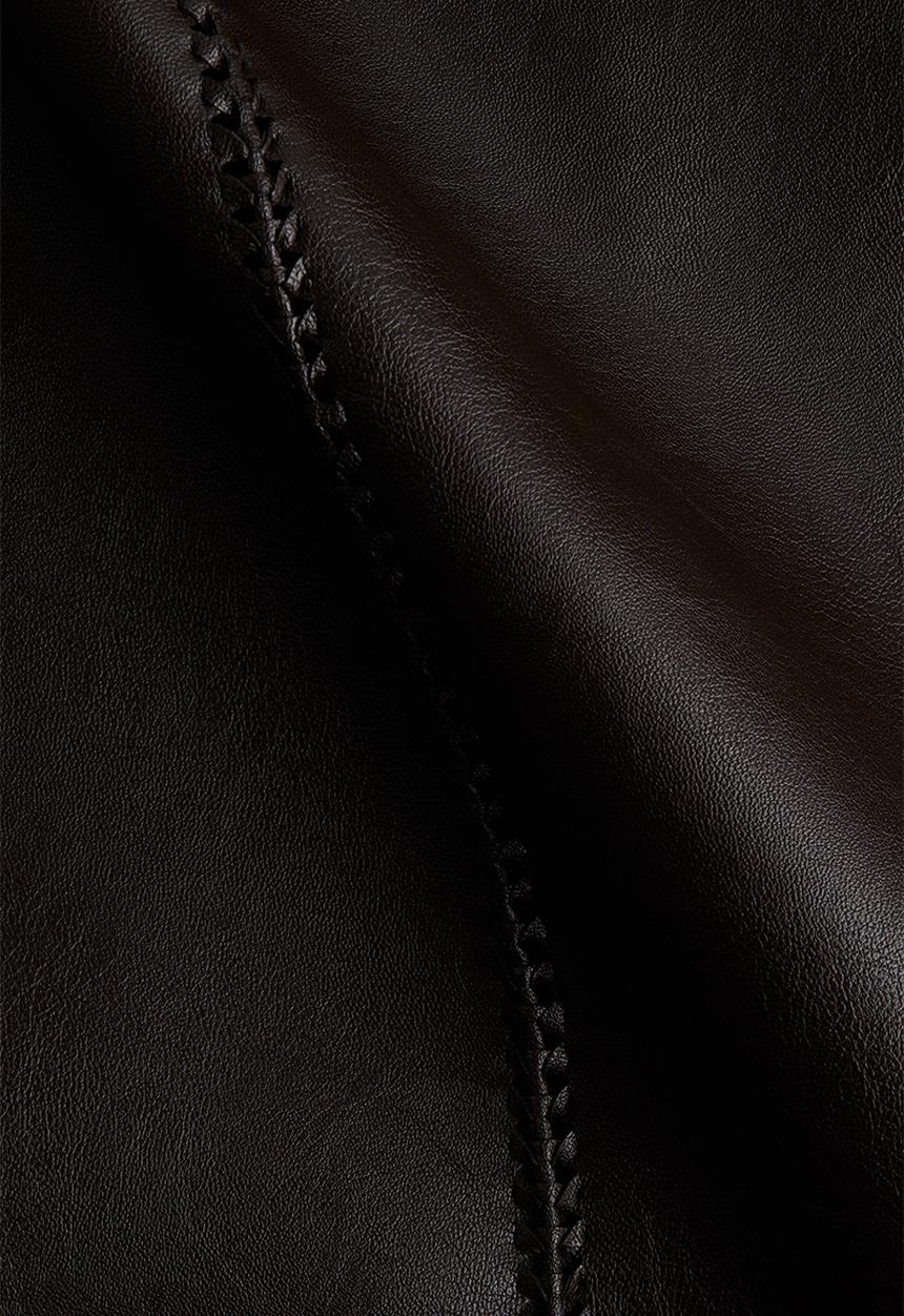 H&M - Braided-detail coated dress - dark brown
