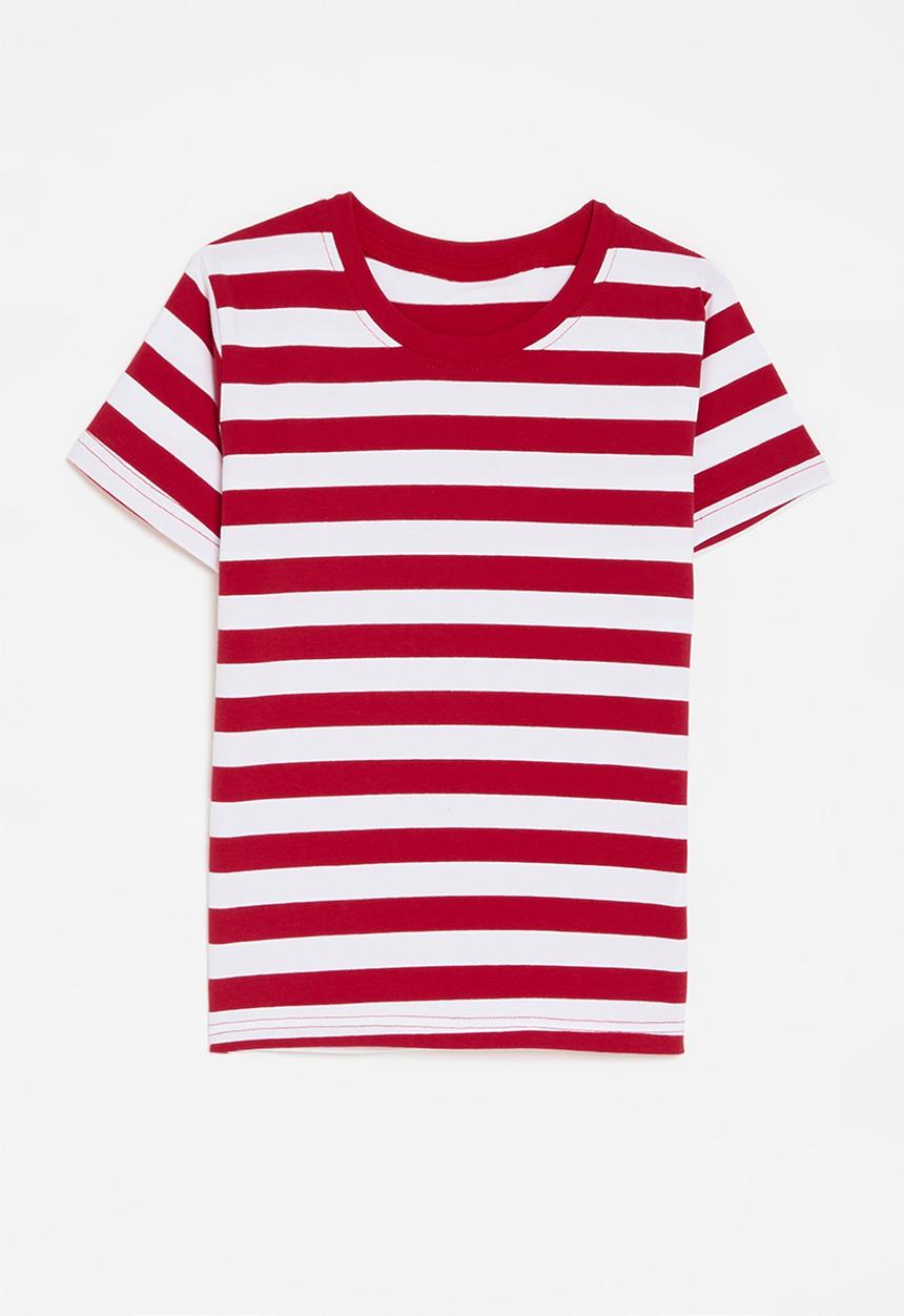 Pop Candy - Striped tee - red & white